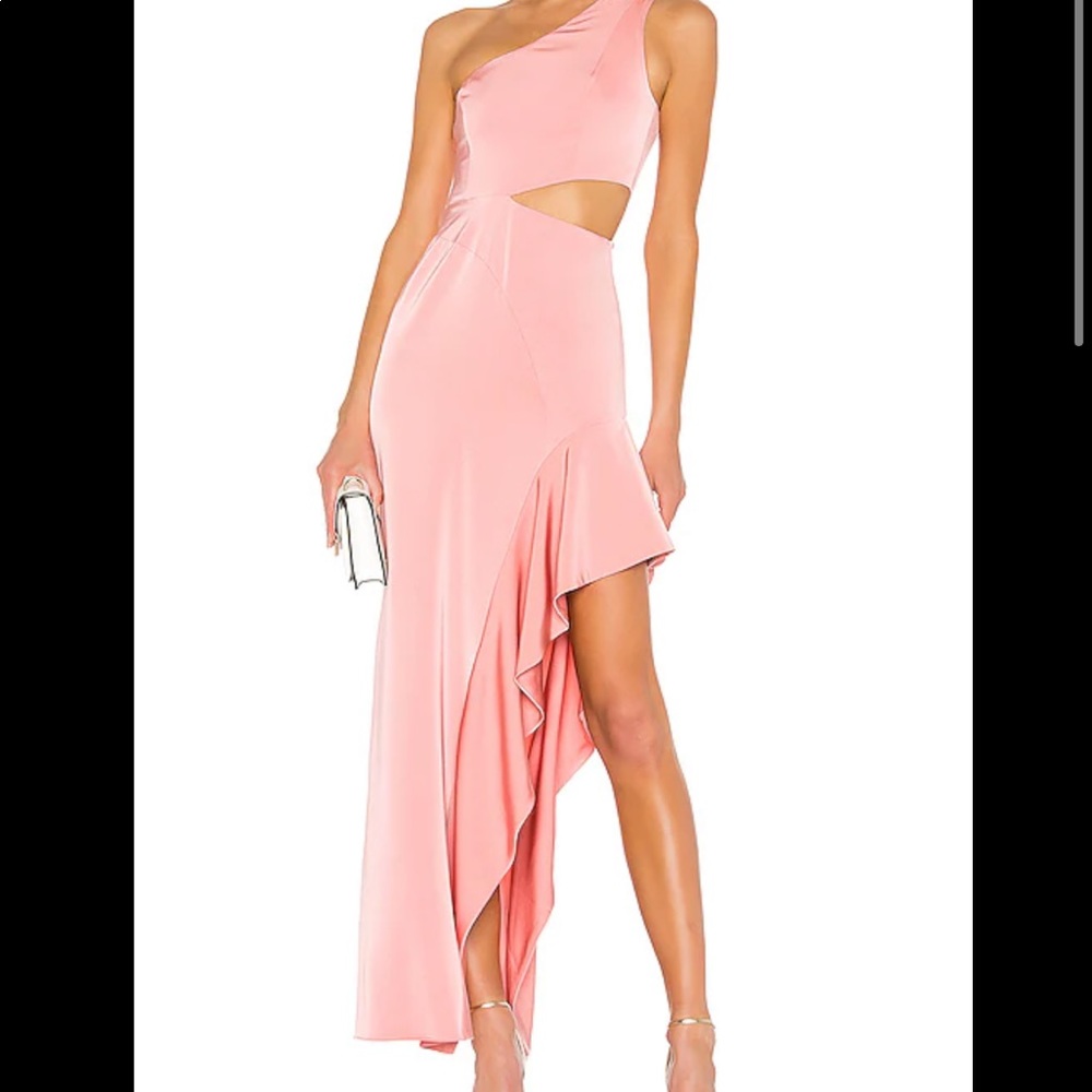 NBD Silk Pink One Shoulder Dress